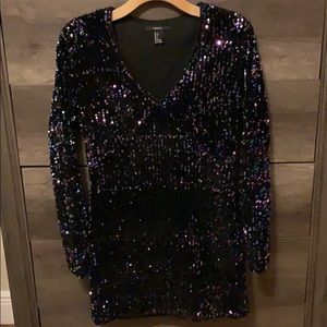 Forever 21 Sequins Long Sleeve Dress.